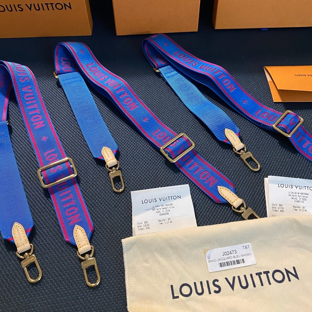 Louis Vuitton Blue Magenta strap Authentic rare